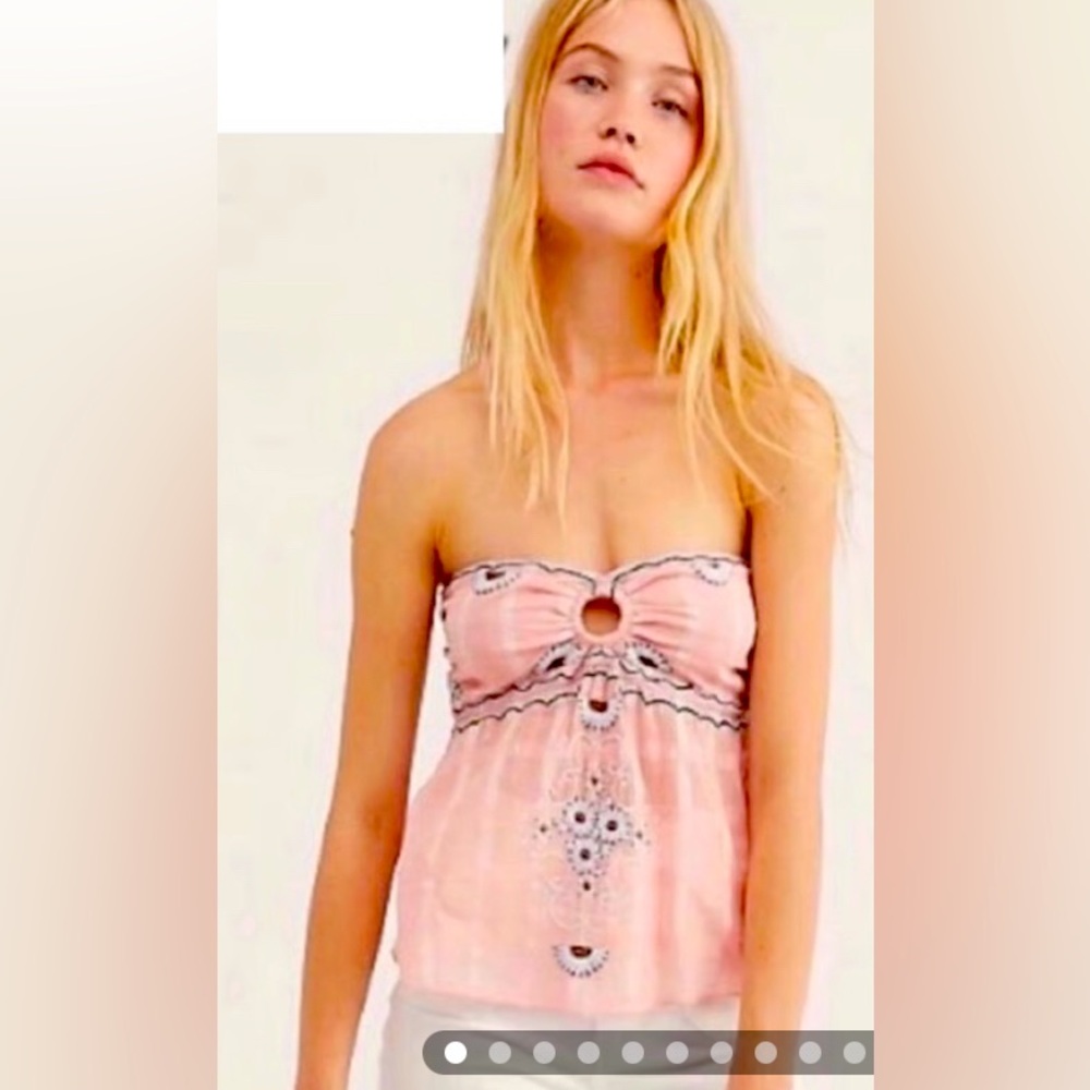 Free People XS Pink Talk Back Tube Top - NWT